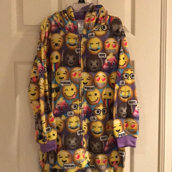 Girls fleece hooded one piece pajamas - Picture 1 of 4